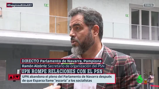Ramón Alzórriz (PSN): "Creo que es muy grave lo que está haciendo la derecha" Ramón Alzórriz (PSN): "UPN está tomando decisiones equivocadas" o "Creo que es muy grave lo que está haciendo la derecha"