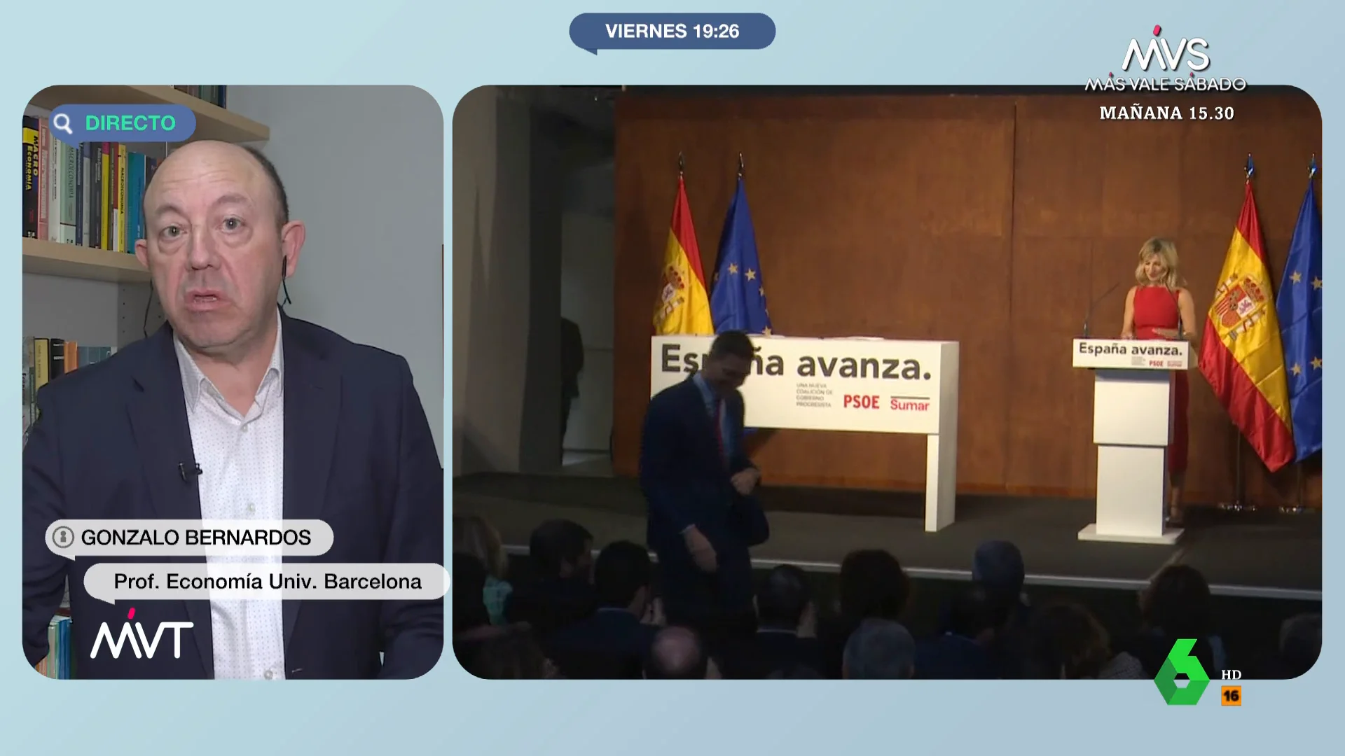 MVT Gonzalo Bernardos "Calviño está obsesionada con el déficit público... Menos mal que Sánchez no le hizo caso" 