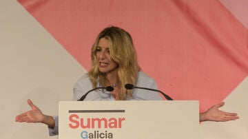 Yolanda Díaz durante la presentación del proyecto de Sumar Galicia
