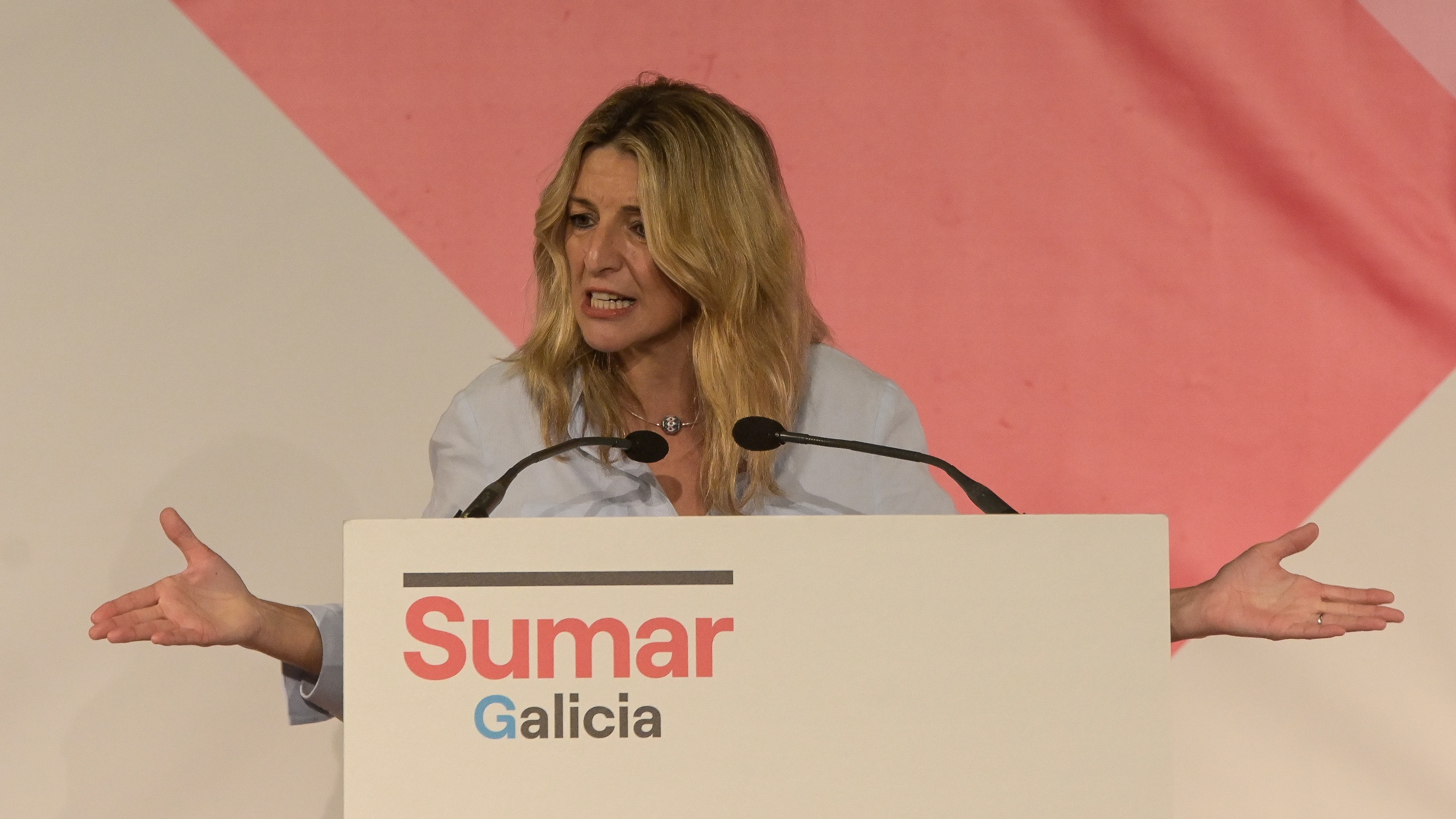 Yolanda Díaz durante la presentación del proyecto de Sumar Galicia