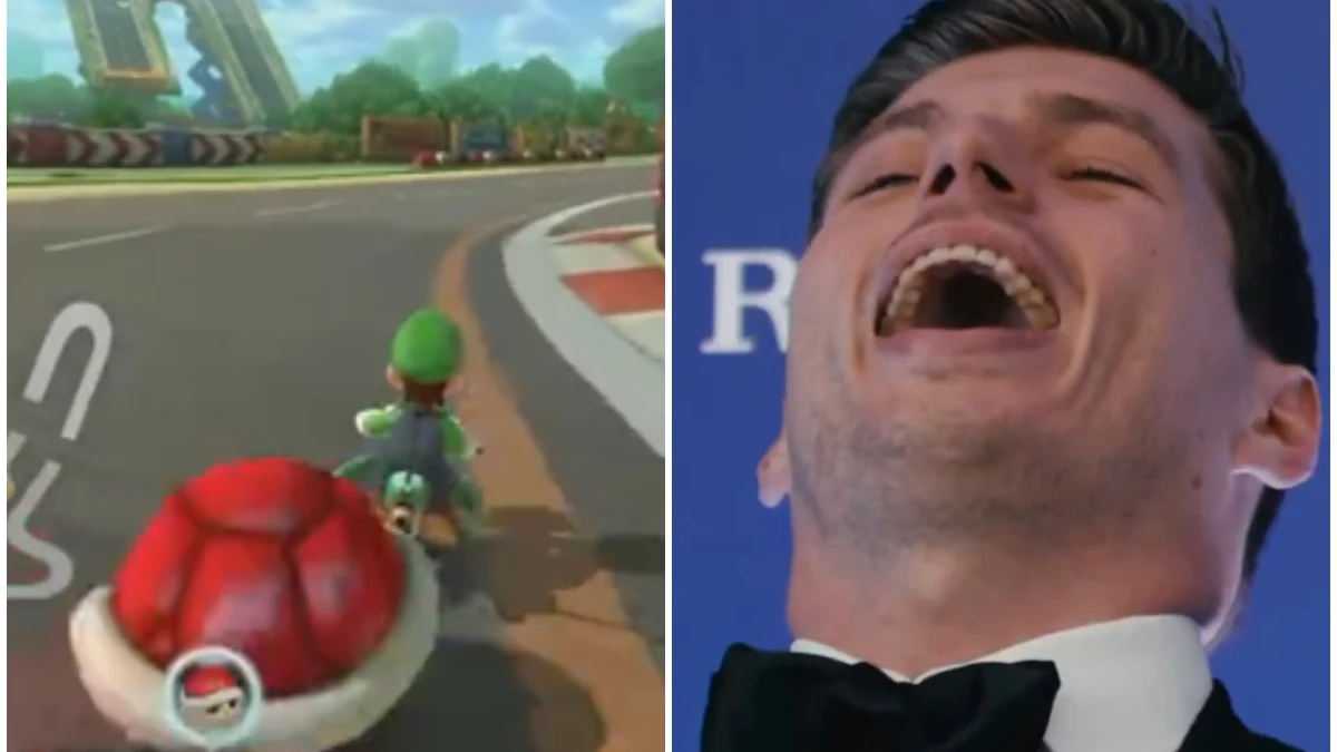 Verstappen, jugando al Mario Kart 8 Deluxe