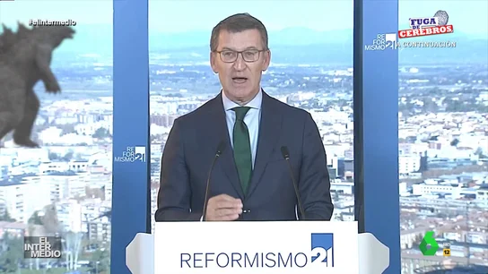 Vídeos manipulados - Godzilla 'amenaza' el discurso de Feijóo Vídeos manipulados - Godzilla 'amenaza' el discurso de Feijóo