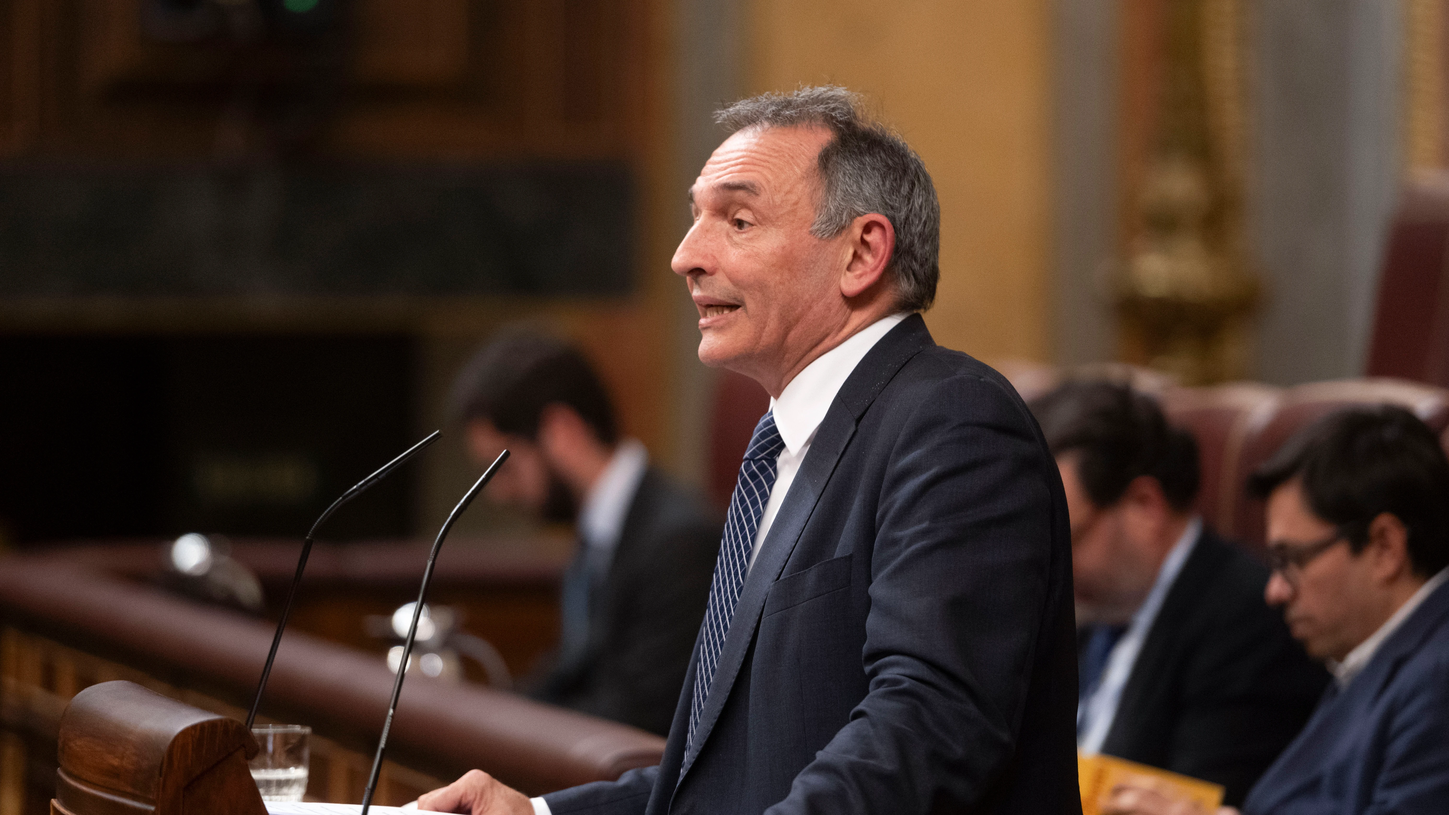 El diputado de Sumar, Enrique Fernando Santiago interviene durante el pleno del Congreso de los Diputados