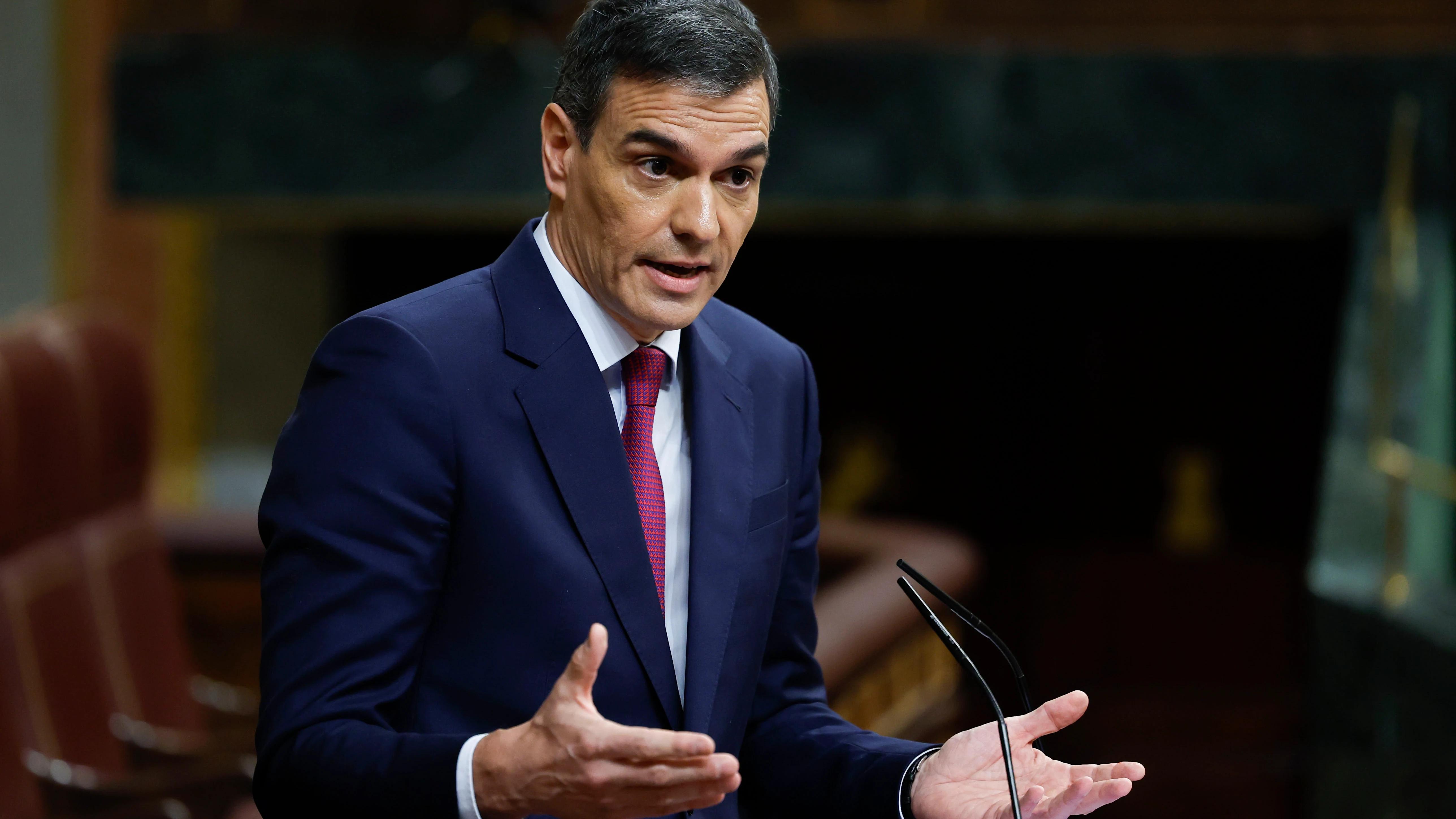 El presidente del Gobierno, Pedro Sánchez, interviene durante la sesión de Control al Ejecutivo que celebra el Congreso este miércoles