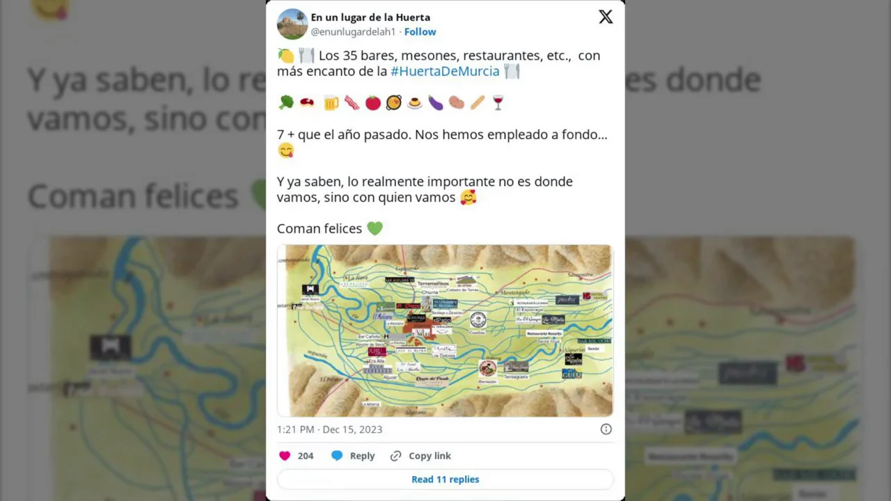 El mapa con los bares y restaurantes con más encanto de la Huerta de Murcia El mapa con los bares y restaurantes con más encanto de la Huerta de Murcia