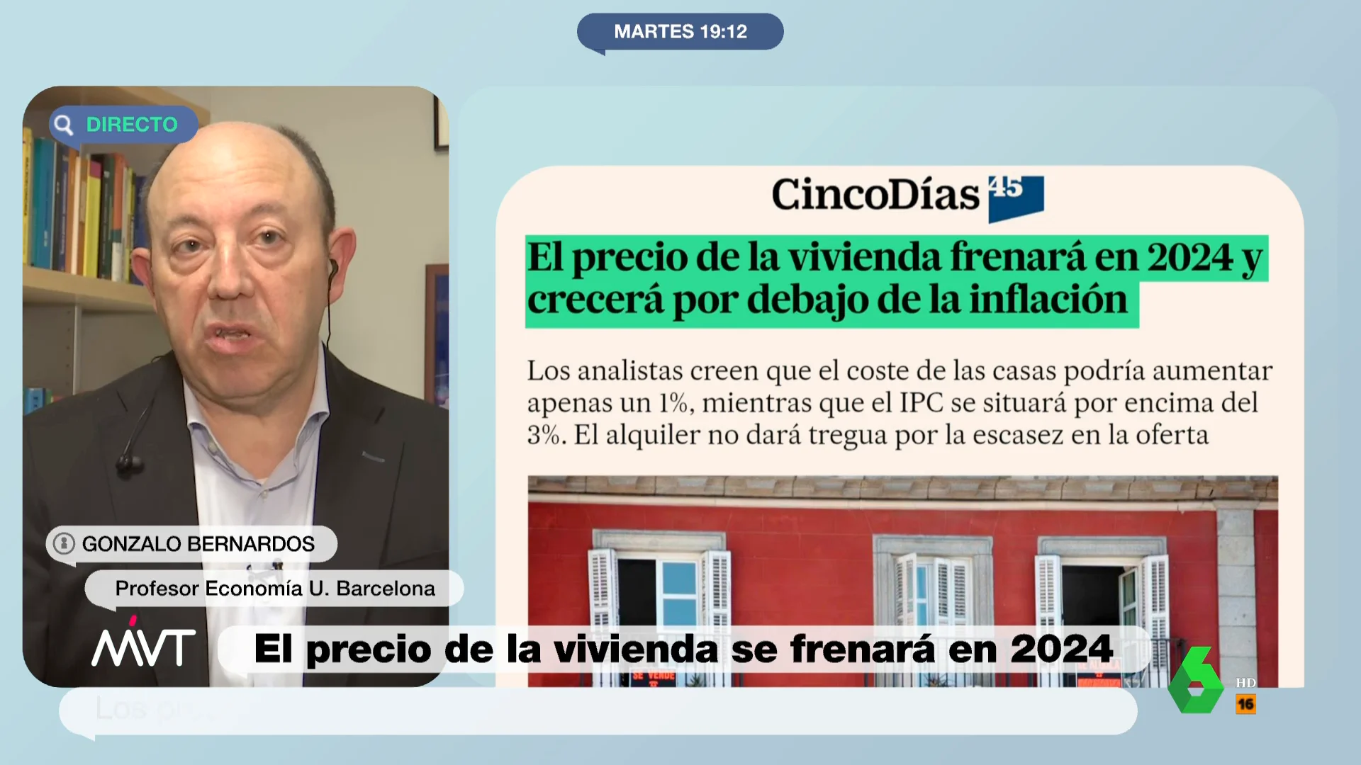 MVT Gonzalo Bernardos, sobre los precios de compra de viviendas