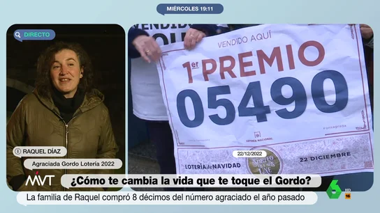 Raquel Díaz explica en qué ha cambiado su vida tras ganar el 'Gordo' de la Lotería "Tengo dos hijos y sé que van a poder estudiar y hacer lo que quieran", afirma Raquel Díaz, que en este vídeo explica cómo es ganar el 'Gordo' de la Lotería de Navidad y recomienda a futuros ganadores "pensar en qué vas a gastar el dinero".