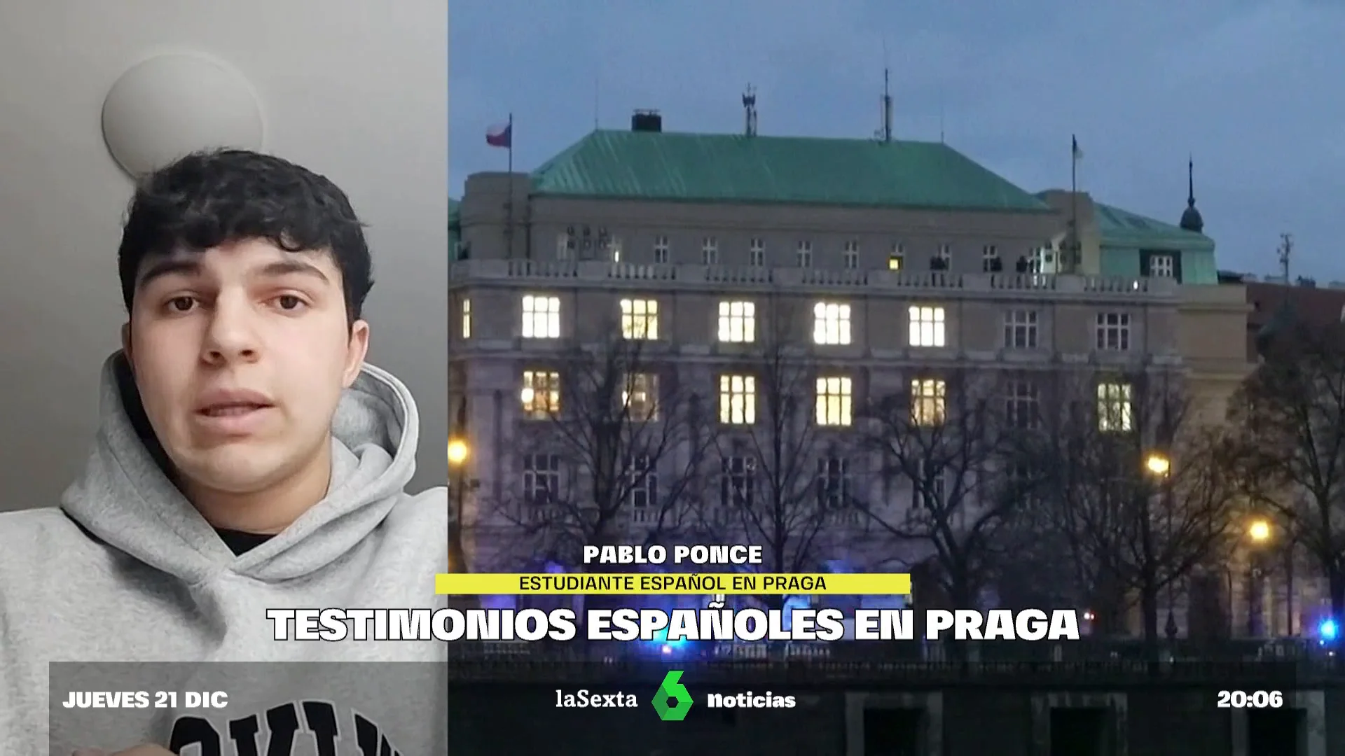 Estudiantes españoles en Praga explican cómo ha sido el tiroteo: "Sabemos de gente española que estaba dentro"