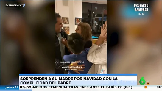 La emocionante reacción de una mujer cuando ve a su hija y a su nieto en casa por Navidad: "Mi papá ya lo sabía" La emocionante reacción de una mujer cuando ve a su hija y a su nieto en casa por Navidad: "Mi papá ya lo sabía"