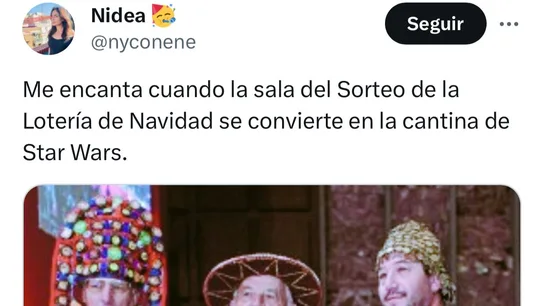 Los mejores memes de la Lotería de Navidad 2023: "El sorteo se convierte en la cantina de Star Wars" Los mejores memes de la Lotería de Navidad 2023: "El sorteo se convierte en la cantina de Star Wars"