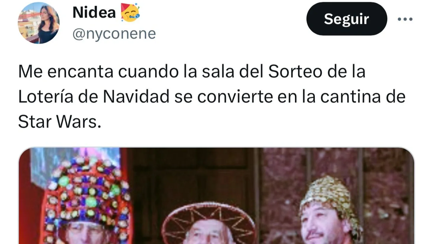 Los mejores memes de la Lotería de Navidad 2023: "El sorteo se convierte en la cantina de Star Wars" Los mejores memes de la Lotería de Navidad 2023: "El sorteo se convierte en la cantina de Star Wars"