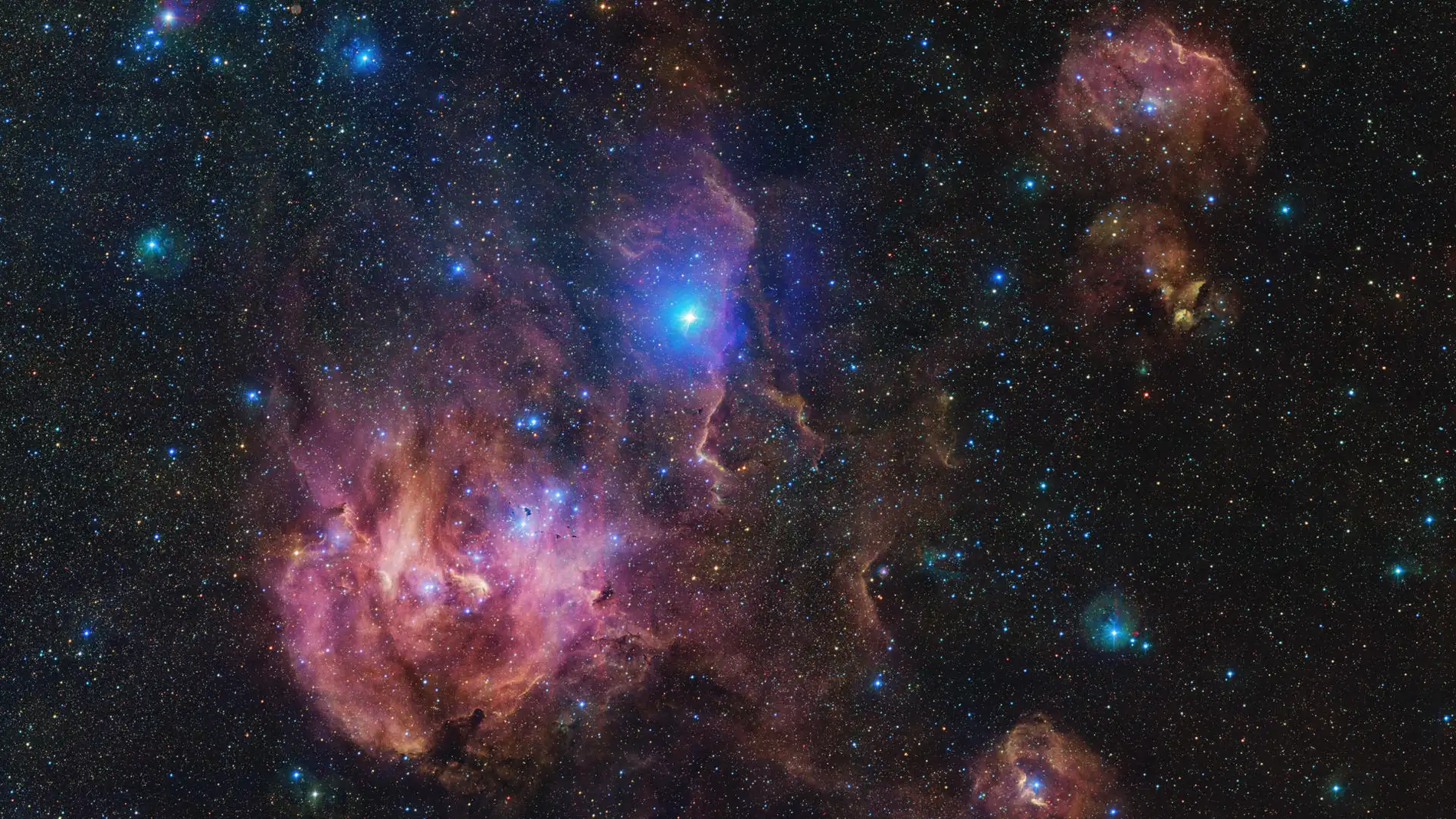 La Nebulosa del Pollo Corredor, al detalle en una nueva imagen de 1.500 millones de píxeles de ESO