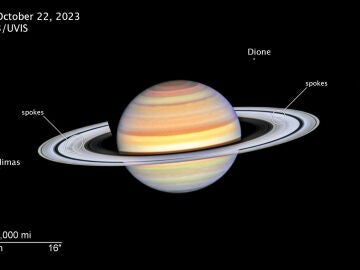 Una visión del Hubble muestra un "fantasmal" y estacional fenómeno en Saturno