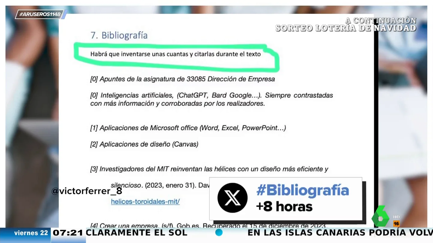 El 'gambazo' de unos estudiantes en un trabajo de clase que indigna al profesor: "Habrá que inventarse unas cuantas" El 'gambazo' de unos estudiantes en un trabajo de clase que indigna al profesor: "Habrá que inventarse unas cuantas"