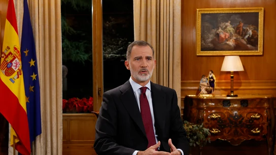 El rey Felipe VI en su tradicional discurso de Nochebuena en 2022 El rey Felipe VI en su tradicional discurso de Nochebuena en 2022