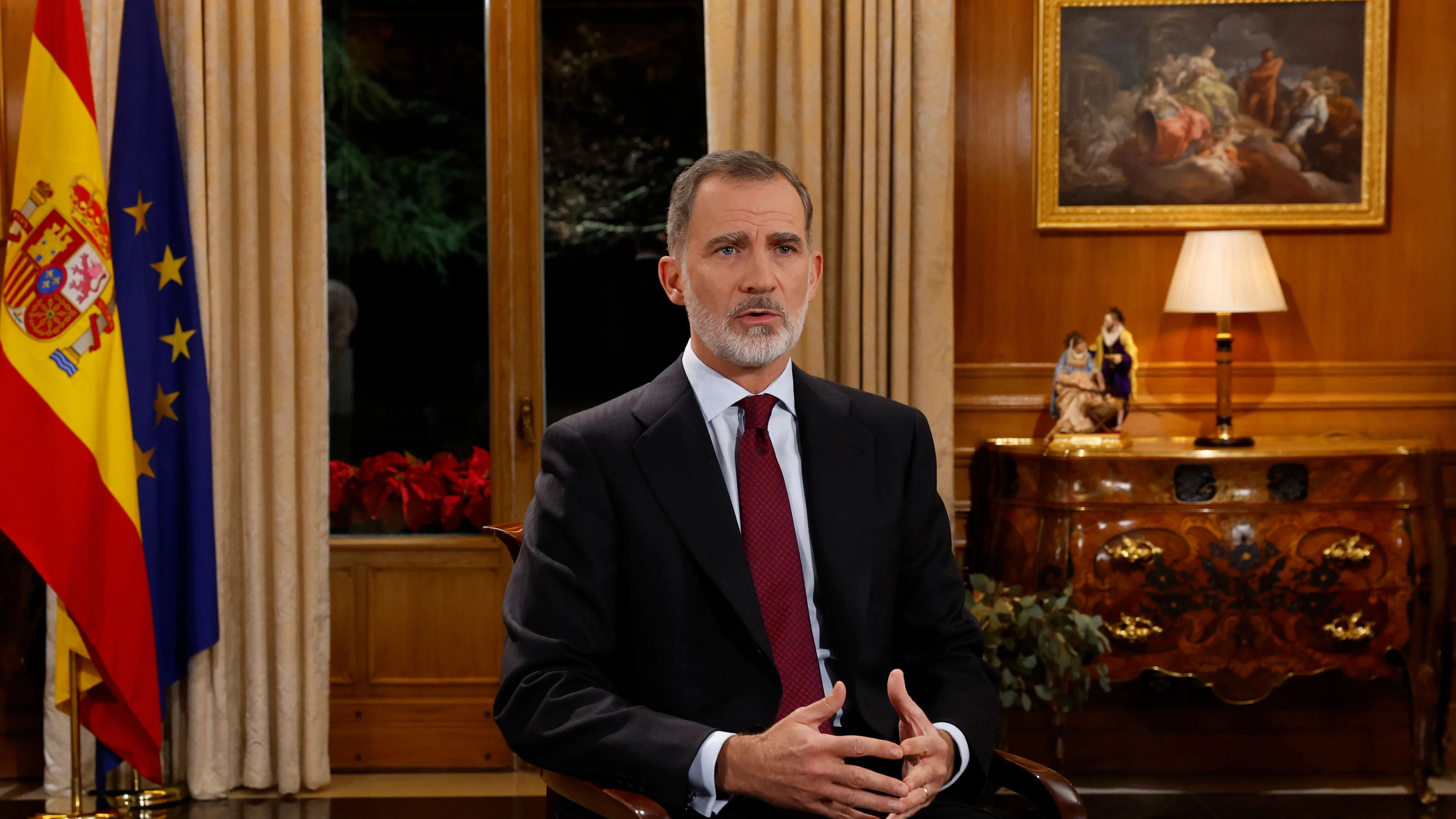 El rey Felipe VI en su tradicional discurso de Nochebuena en 2022