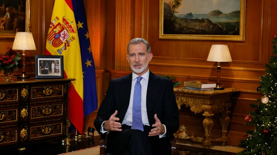 El rey Felipe VI en su tradicional mensaje de Navidad, el décimo de su reinado El rey Felipe VI en su tradicional mensaje de Navidad, el décimo de su reinado