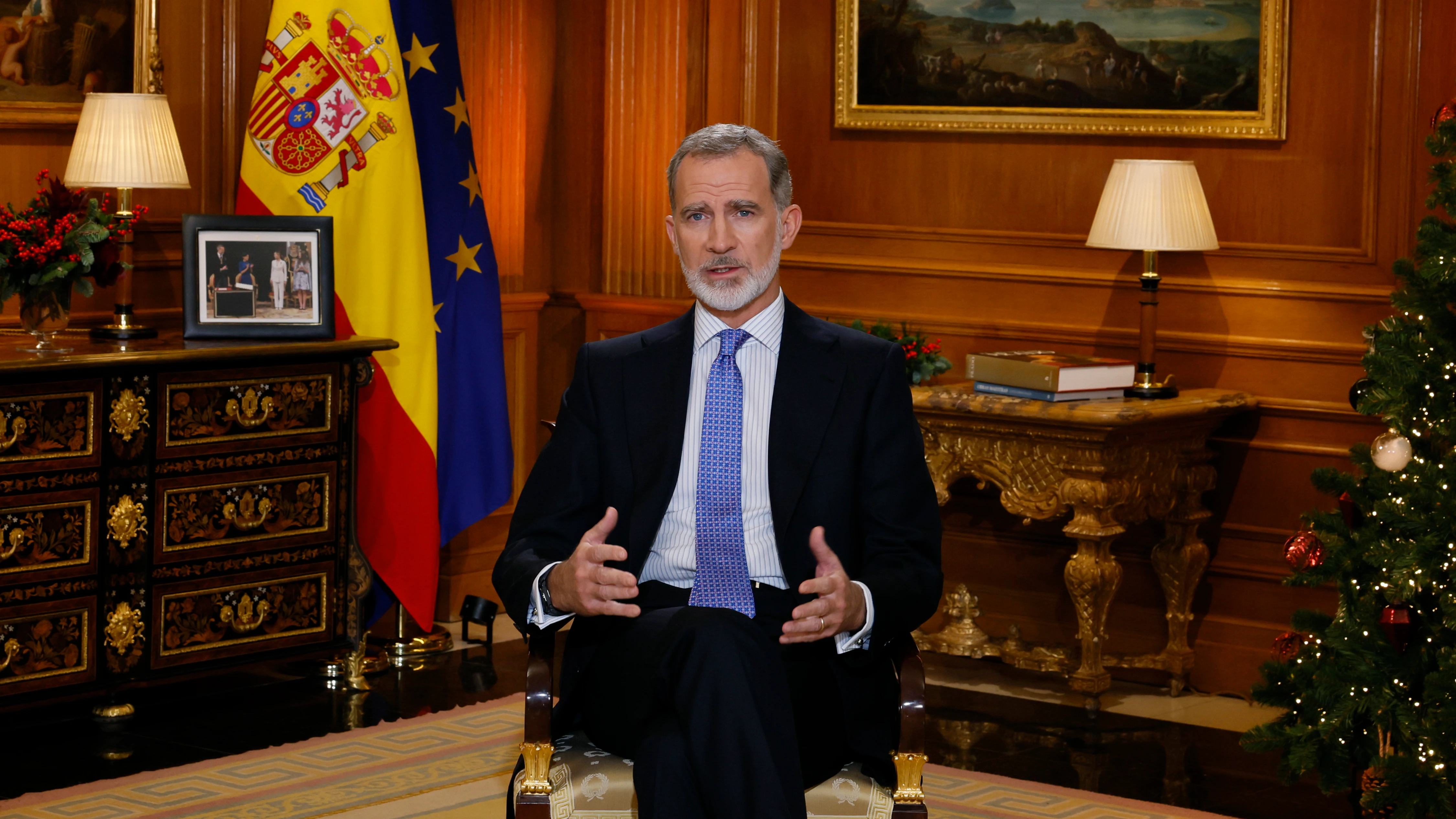 El rey Felipe VI en su tradicional mensaje de Navidad, el décimo de su reinado