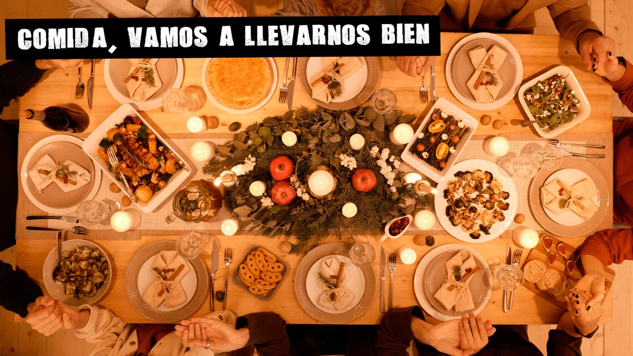 Imagen de recurso de una comida de Navidad