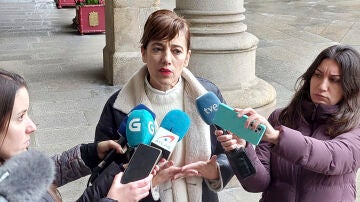 Marta Lois comparece ante los medios este lunes en Ourense