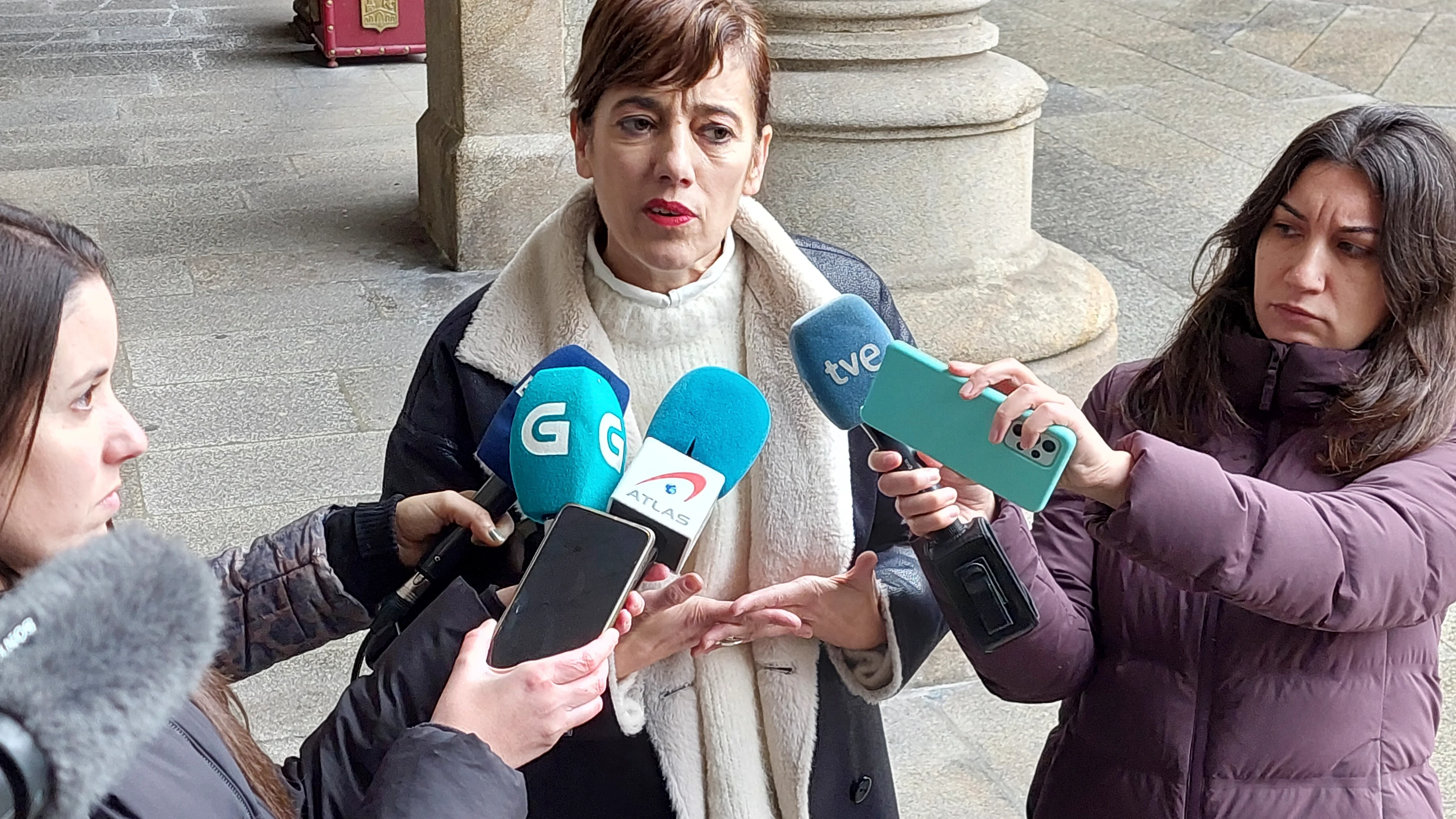 Marta Lois comparece ante los medios este lunes en Ourense