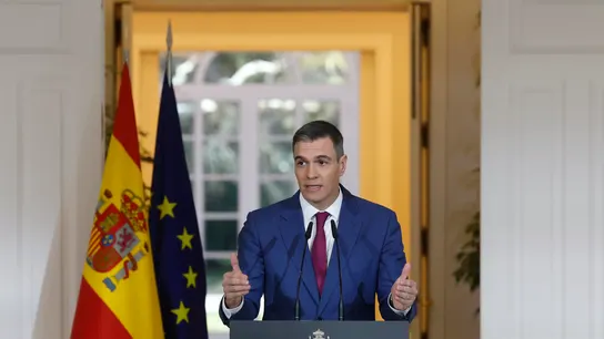 El presidente del gobierno, Pedro Sánchez, en el palacio de la Moncloa en Madrid. El presidente del gobierno, Pedro Sánchez, en el palacio de la Moncloa en Madrid.
