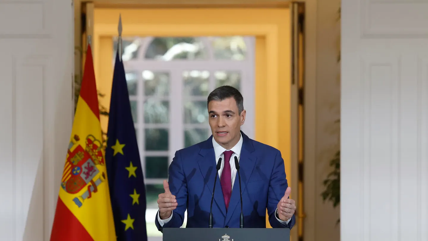 El presidente del gobierno, Pedro Sánchez, en el palacio de la Moncloa en Madrid. El presidente del gobierno, Pedro Sánchez, en el palacio de la Moncloa en Madrid.