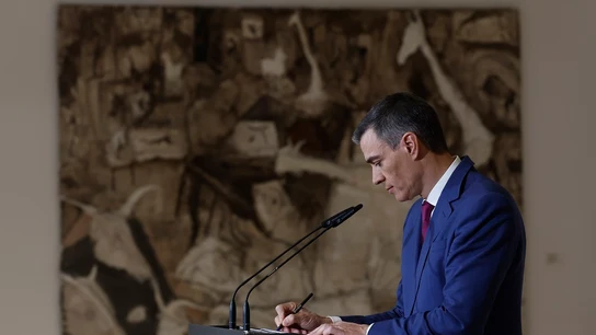 Pedro Sánchez en rueda de prensa Pedro Sánchez en rueda de prensa