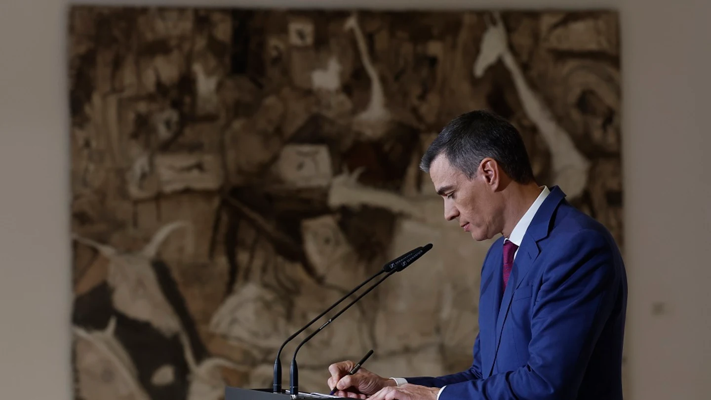 Pedro Sánchez en rueda de prensa Pedro Sánchez en rueda de prensa