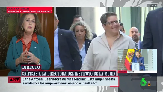 Carla Antonelli estalla tras nombrar a Isabel García directora del Instituto de la Mujer: "Que la ministra de Igualdad recapacite" Carla Antonelli estalla tras nombrar a Isabel García directora del Instituto de la Mujer: "Que la ministra de Igualdad recapacite"