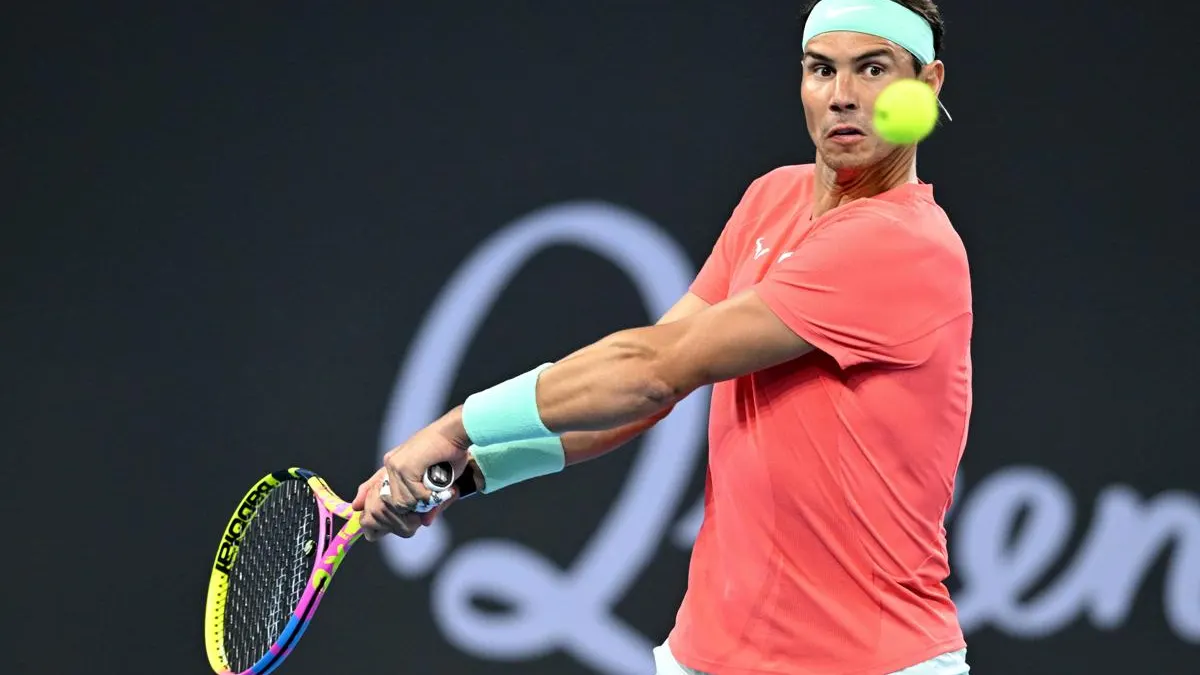 Rafa Nadal, en un partido en Brisbane