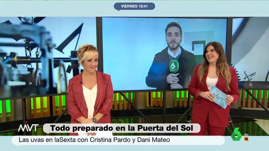 Cristina Pardo desvela los secretos detrás de la retransmisión de las campanadas. MVT - Conocemos uno de los secretos mejor guardados de las uvas de Cristina Pardo