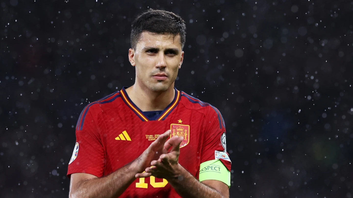 Rodri, en un partido con la Selección Rodri, en un partido con la Selección
