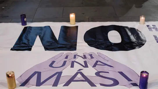 Imagen de un cartel en una manifestación feminista  La violencia machista se cobra la vida de 55 mujeres y dos niñas en 2023