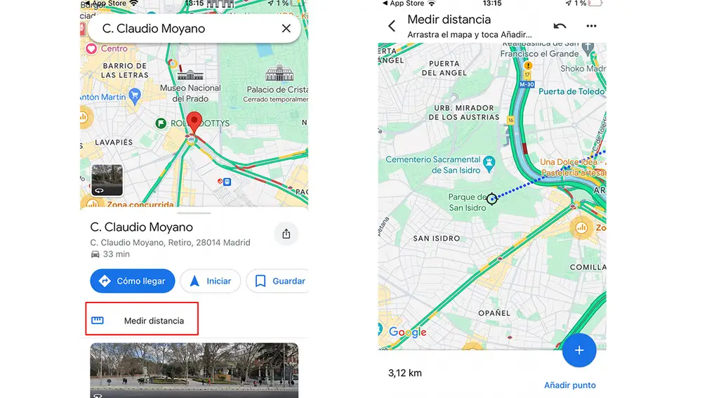 Midiendo las distancias en Google Maps Midiendo las distancias en Google Maps