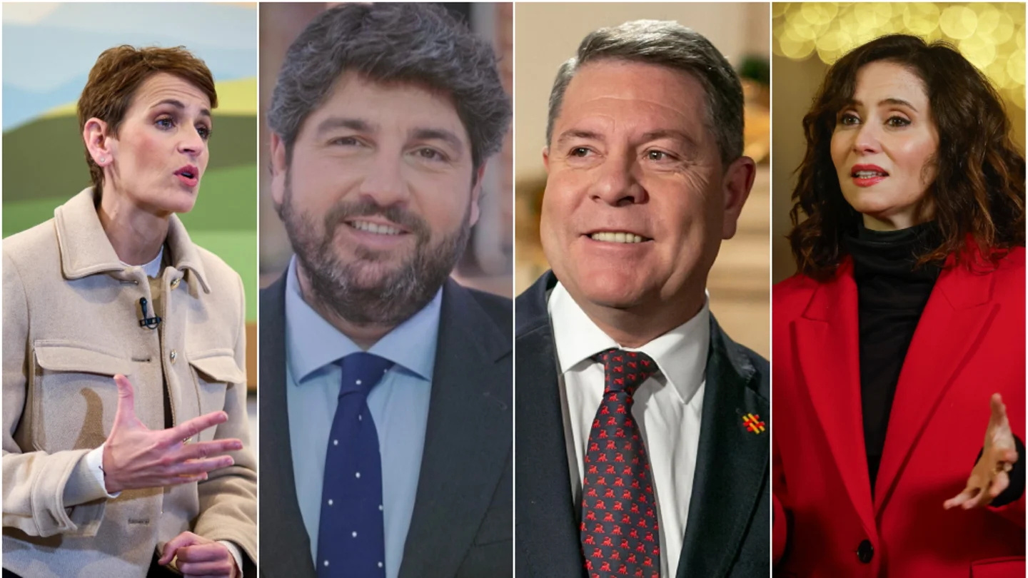 María Chivite, López Miras, García-Page y Ayuso, en sus discursos de año nuevo María Chivite, López Miras, García-Page y Ayuso, en sus discursos de año nuevo