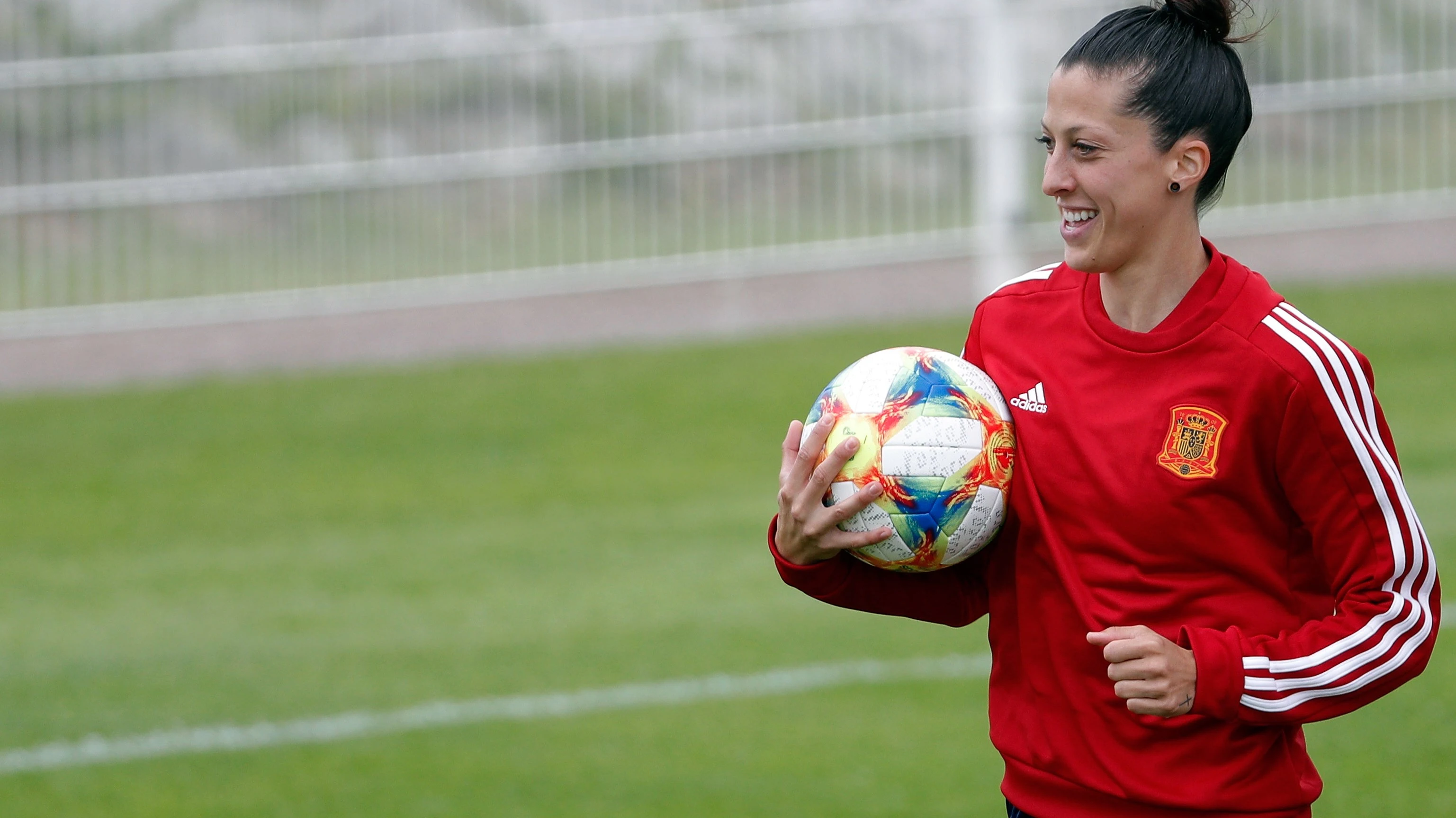 Jenni Hermoso, durante un entrenamiento con la selección española