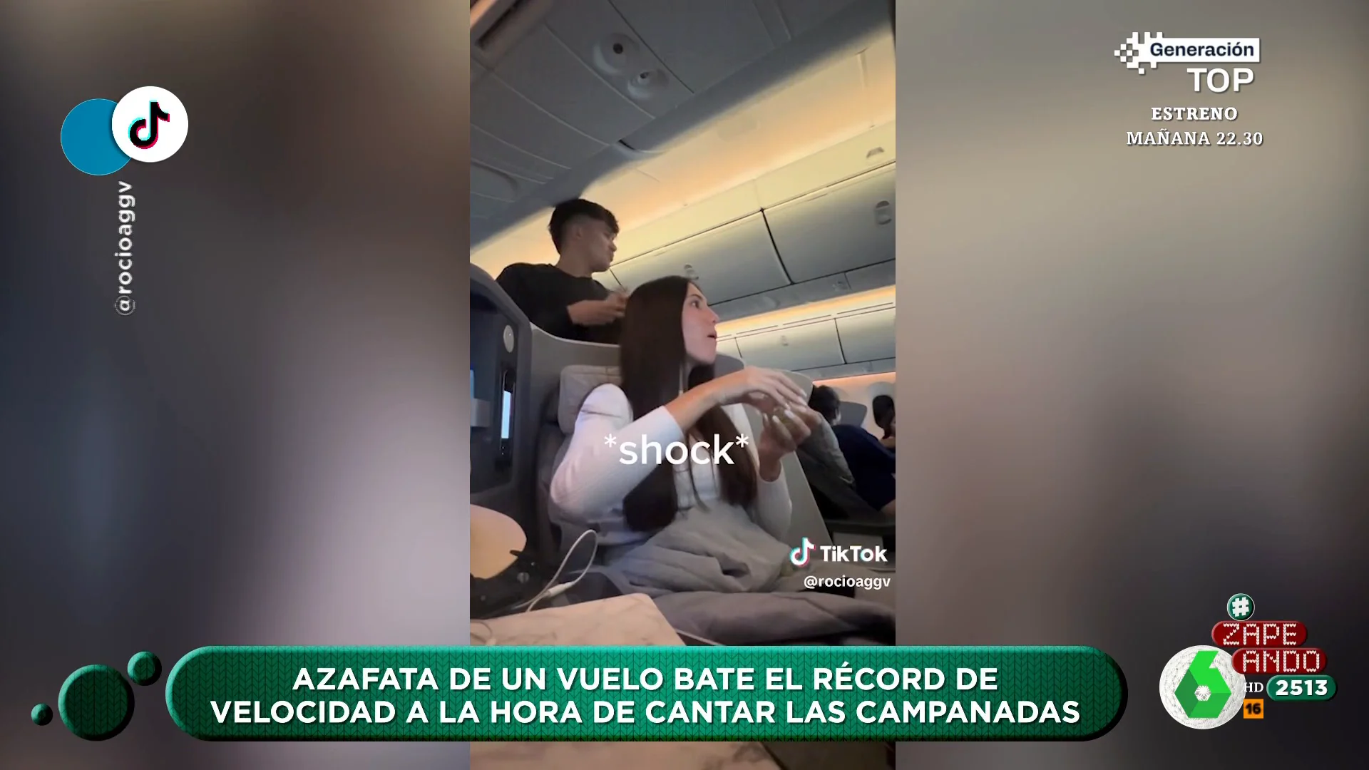 "¿Perdona?": la reacción viral de una pasajera al escuchar a la azafata cantar las Campanadas