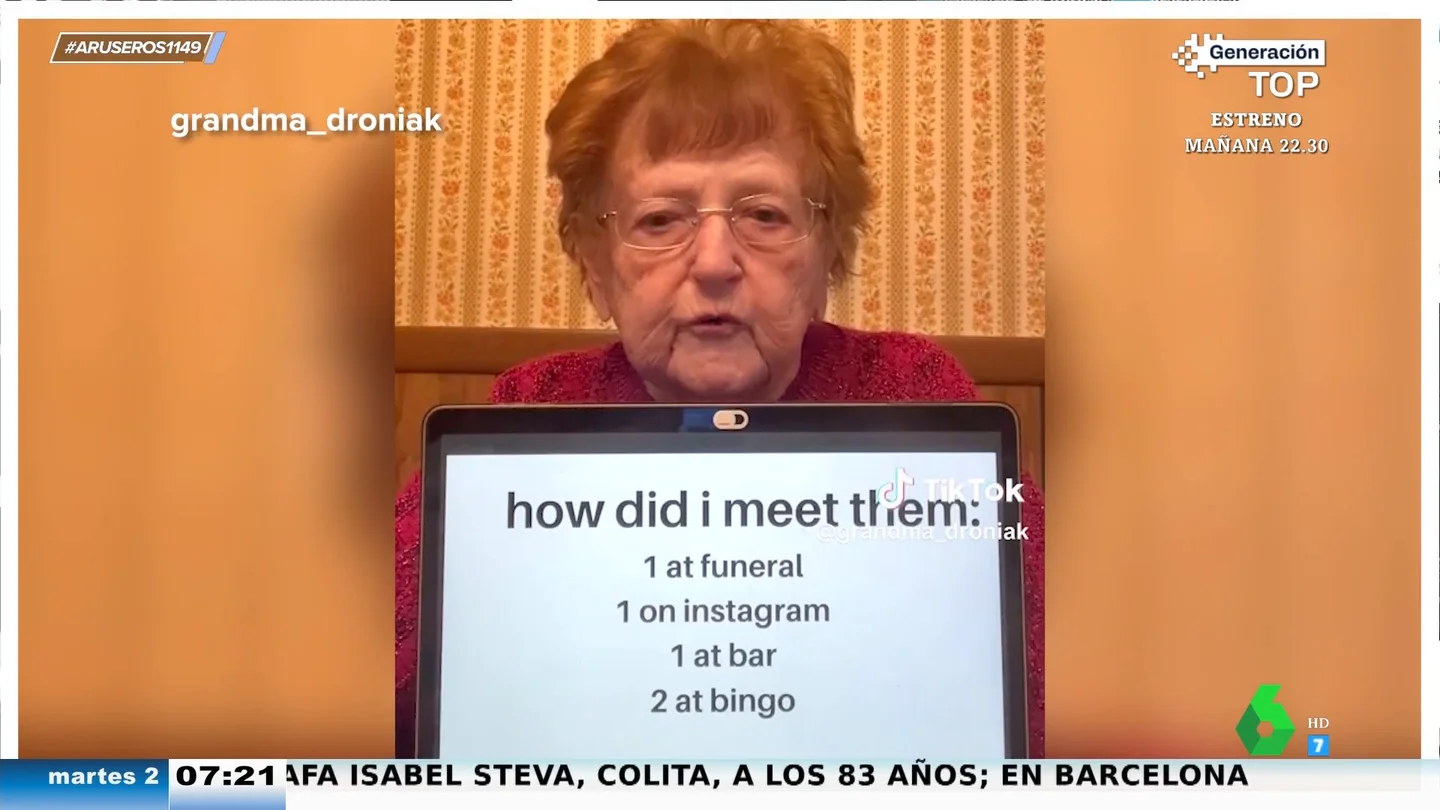 El vídeo viral de una abuela sobre dónde conoce a sus ligues: desde un funeral hasta el bingo El vídeo viral de una abuela sobre dónde conoce a sus ligues: desde un funeral hasta el bingo