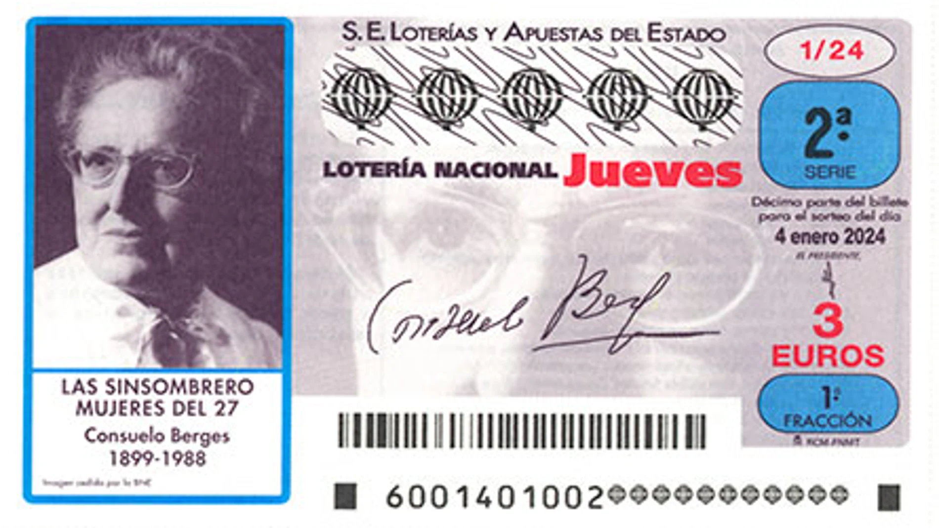 El décimo de Lotería Nacional dedicado a Consuelo Berges, una de las &#39;Sinsombrero&#39;