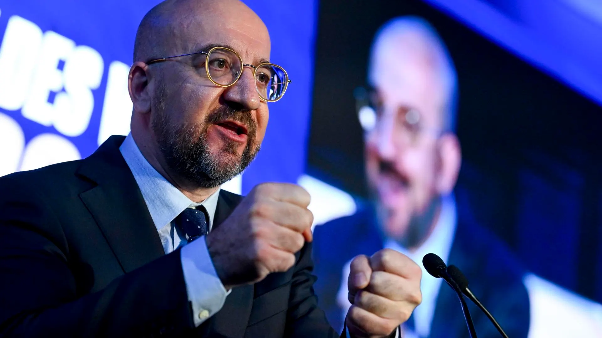 El presidente del Consejo Europeo, Charles Michel, durante un congreso de su partido en Bélgica