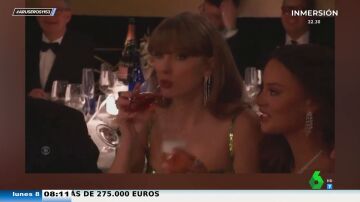 La reacción viral de Taylor Swift a la broma del presentador de los Globos de Oro sobre su relación con Travis Kelce 