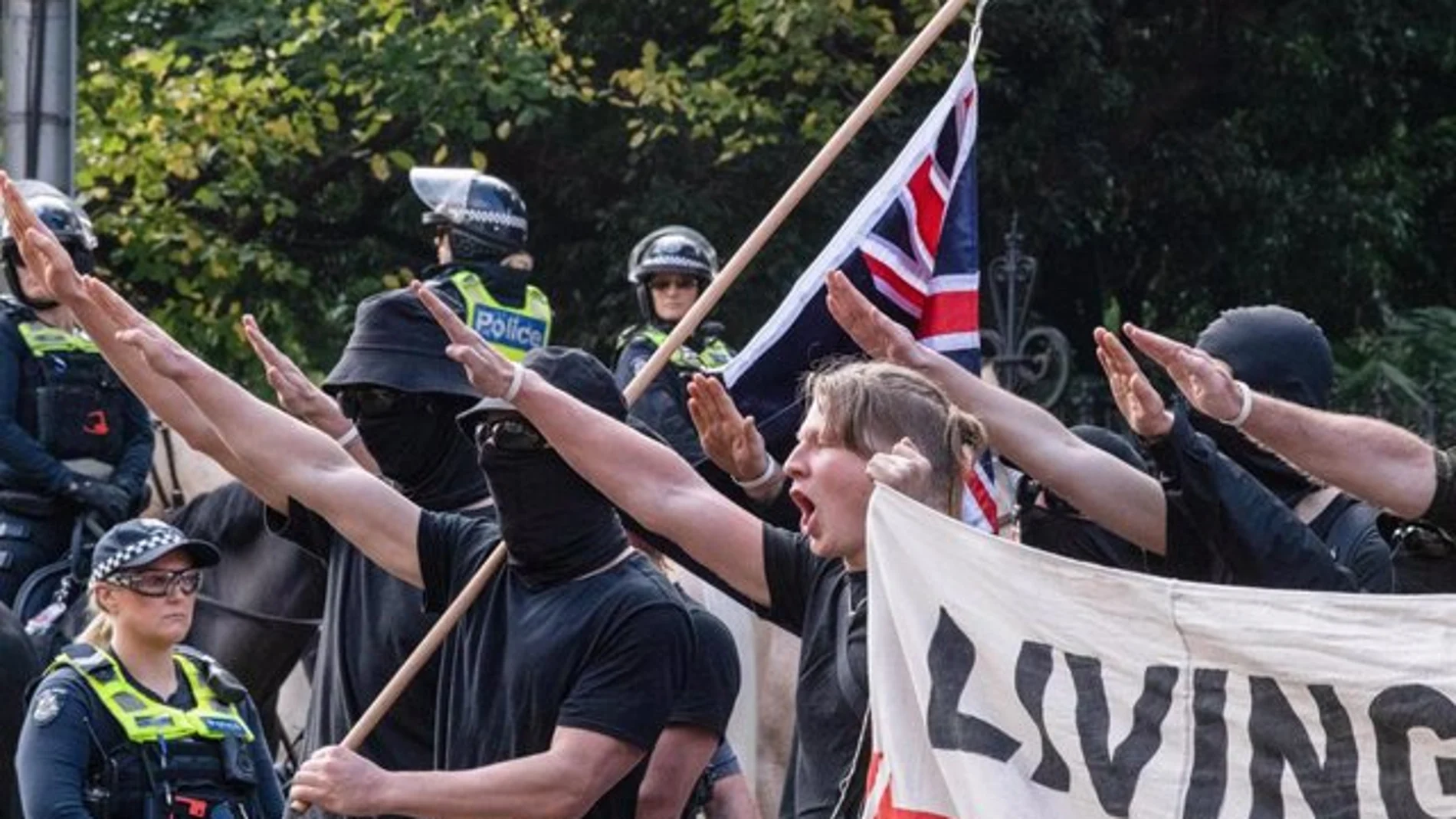 Manifestación neonazi en Australia