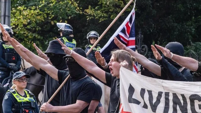 Manifestación neonazi en Australia