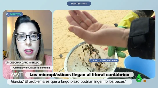 Deborah García Bello tranquiliza sobre los pellets de plástico "25 toneladas de plástico es muy poca cantidad", comenta la científica y divulgadora Deborah García Bello, que analiza en este vídeo el vertido de pellets y explica que el problema sería que, a largo plazo, se degradara y fuera ingerido por los peces.