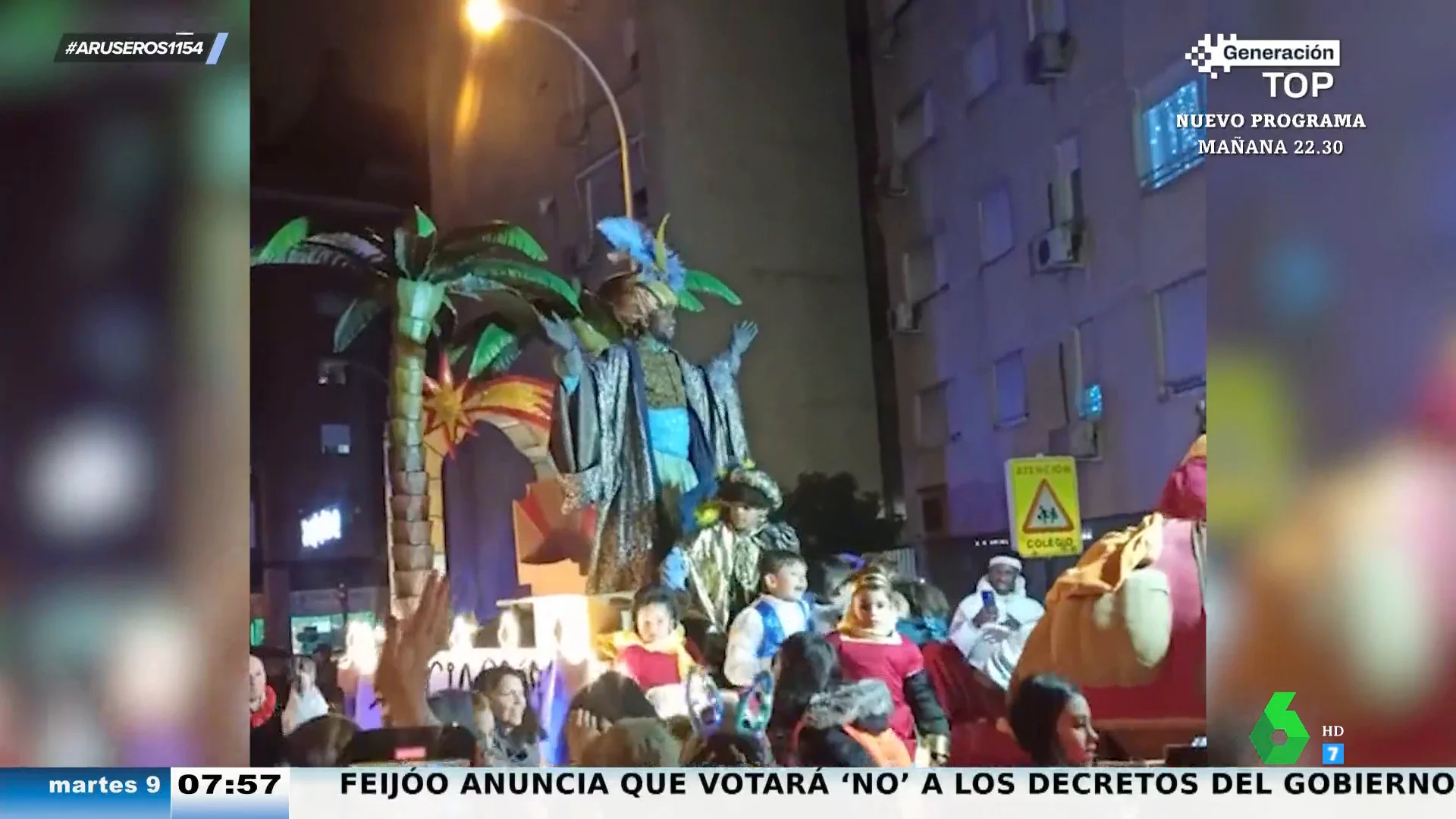 El perreo viral del rey Baltasar en la Cabalgata de los Reyes Magos de Villaverde al ritmo de 'Danza kuduro'