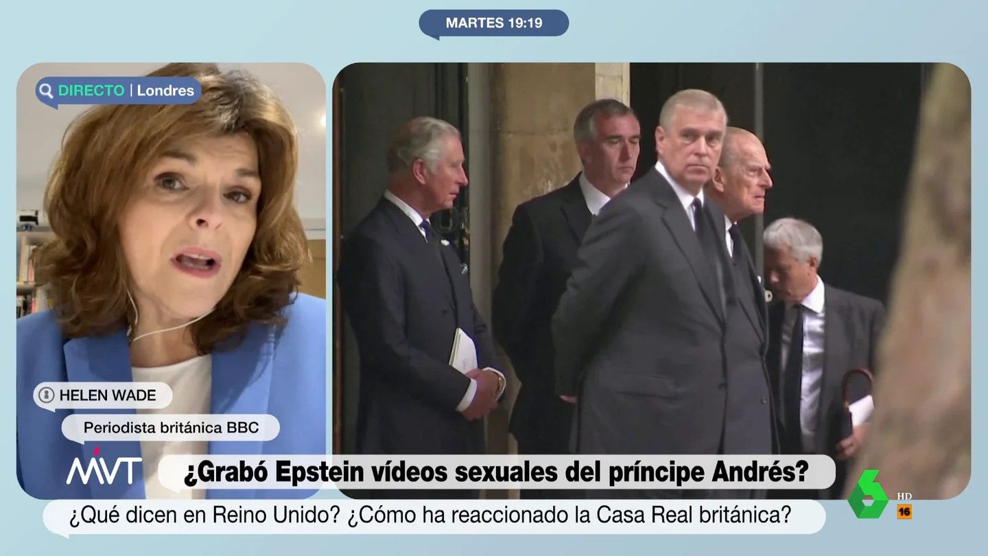 ¿Grabó Epstein vídeos sexuales del príncipe Andrés de Inglaterra? Una periodista de la BBC responde en Más Vale Tarde En los nuevos documentos desclasificados del caso Epstein, una joven asegura tener vídeos sexuales de varias personalidades en las orgías con menores del magnate. Más Vale Tarde analiza el escándalo con la periodista de la BBC Helen Wade.