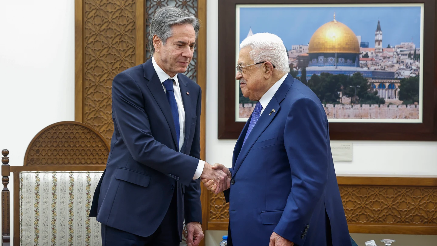 Antony Blinken y Mahmoud Abbas, este miércoles. Antony Blinken y Mahmoud Abbas, este miércoles.