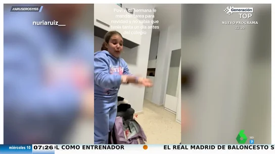 La reacción de una niña al darse cuenta de que no ha hecho los deberes en vacaciones y solo le queda un día antes de ir al cole: ARÚS La reacción de una niña al darse cuenta de que no ha hecho los deberes en vacaciones y solo le queda un día antes de ir al cole: ARÚS