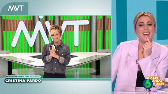 Cristina Pardo desvela el motivo por el que tiene el dedo vendado "Normalmente me peinan, pero ha habido un momento en que he ido a coger la plancha para rematar el asunto y...", explica sobre su vendaje Cristina Pardo, de nuevo hoy presentadora en solitario de Más Vale Tarde, en este vídeo de Zapeando.
